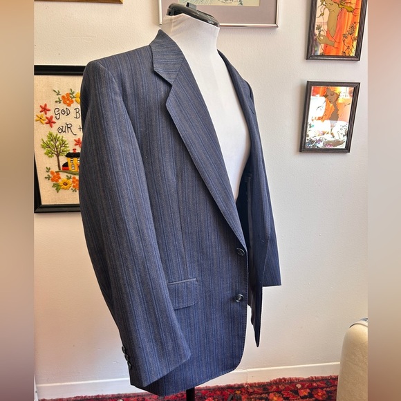Vintage 70s 80s Wool Pinstripe Blazer – A. Gold & Sons Montreal - Picture 12 of 16